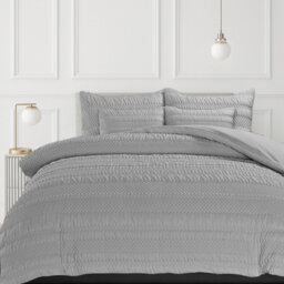 3D Embossed Geometric Pattern Saville Duvet Set