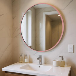 Round Bathroom Mirror,50Cm Circle Mirror ,Brushed Frame Wall Mirror ,Metal Framed HD Glass ,Gold