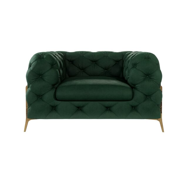 Chesterfield Armchair Atoka with Gold Metal Legs