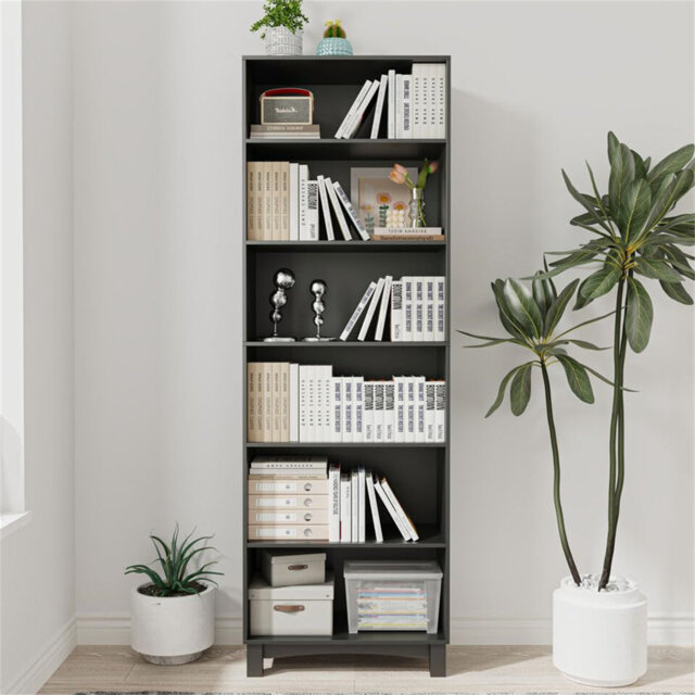 6 Tier Wooden Shelf Bookcase Shelving Unit For Storage And Display, Ideal For Home Or Office Organization, Stylish & Durable Wooden Stand With Multipl