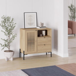 Naive 1 Door 2 Drawer Sideboard Buffet Storage Unit with Open Shelf - Oak
