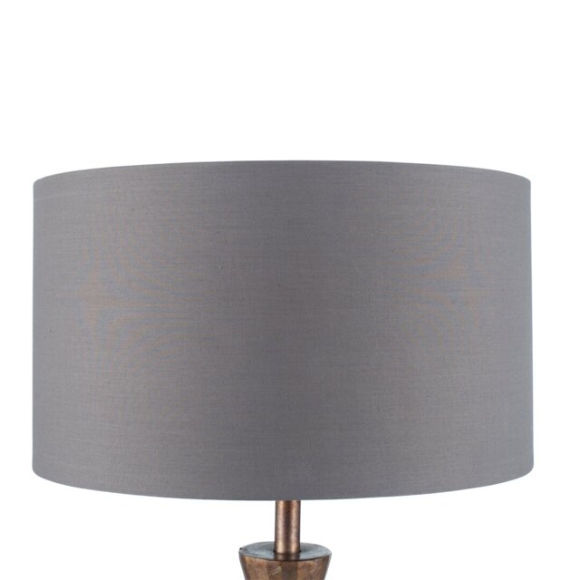 Loranger 22.7cm H Polycotton Drum Lamp Shade ( Screw On ) in Steel Grey