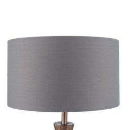 Loranger 22.7cm H Polycotton Drum Lamp Shade ( Screw On ) in Steel Grey
