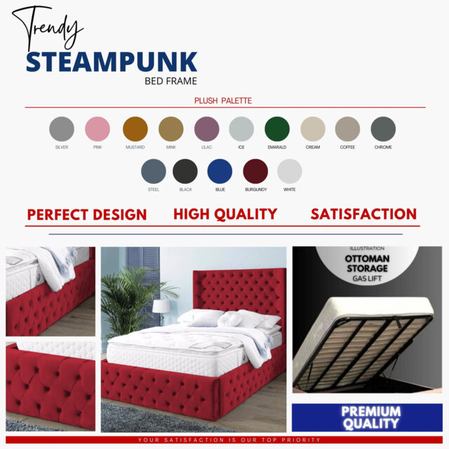 Demars Chesterfield Ottoman Storage Bed - Button-Tufted Velvet Upholstered Bed Frame