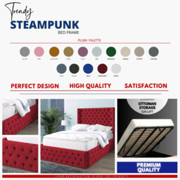 Demars Chesterfield Ottoman Storage Bed - Button-Tufted Velvet Upholstered Bed Frame