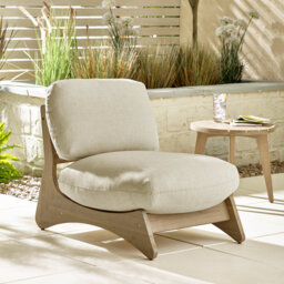 Pottsville Indoor/Outdoor Solid Wood Single Accent Chair - Mid Century Modern for Stylish Garden Patio