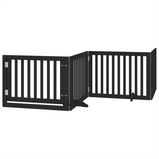 Archie & Oscar Dog Gate With Door Foldable 10 Panels White 800 Cm Poplar Wood
