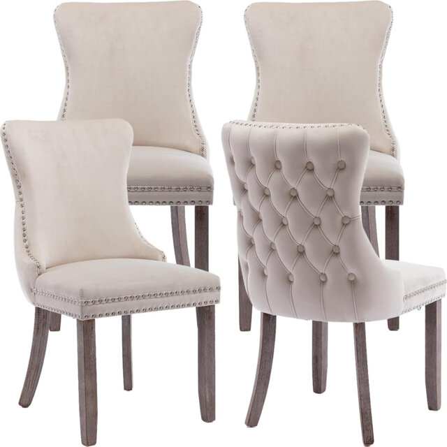 Demarco Luxury Velvet Upholstered Kitchen Dining Chairs