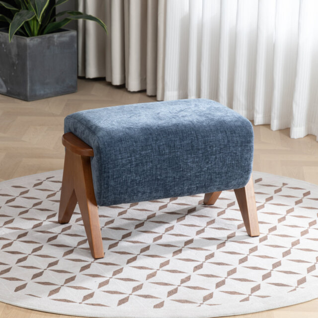 65cm Wide Rectangle Solid Colour Standard Ottoman