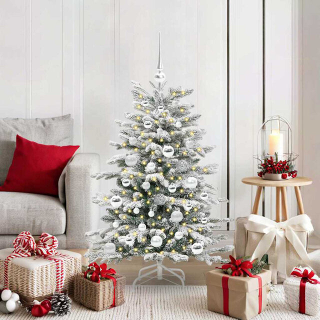 Artificial Hinged Christmas Tree White PE and PVC
