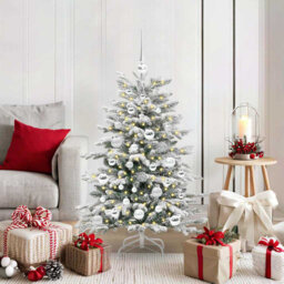 Artificial Hinged Christmas Tree White PE and PVC