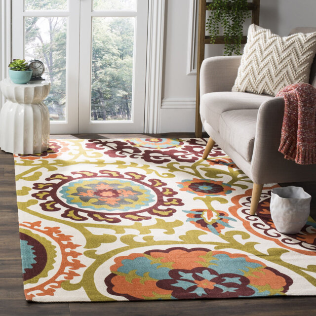 Wilburg Hand Loomed Cotton Red/Yellow Rug