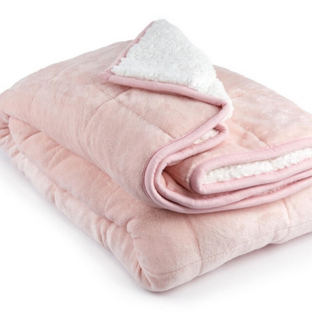 "Emma Barclay Weighted Sherpa Blanket Throw 60"" X 80"" Pink"