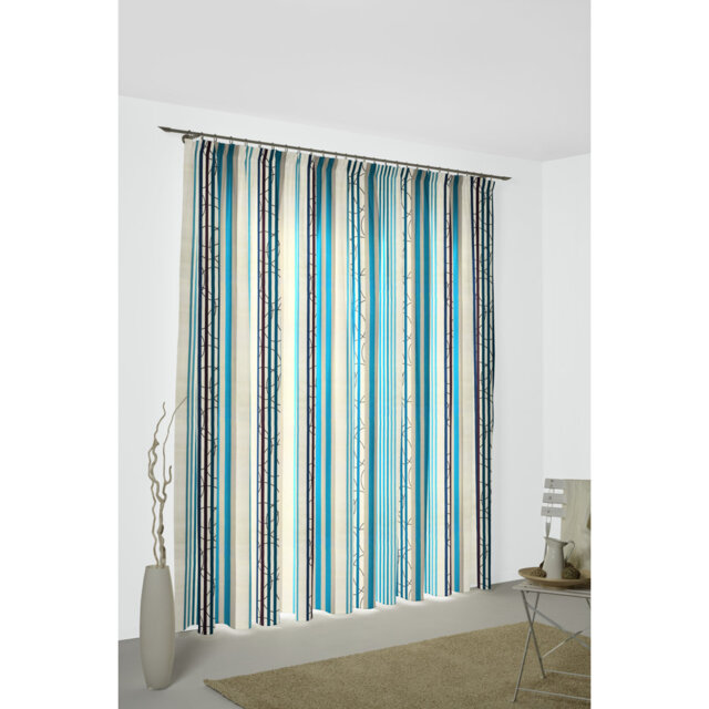 Peachey Synthetic Pencil Pleat Curtain, single Panel, opaque
