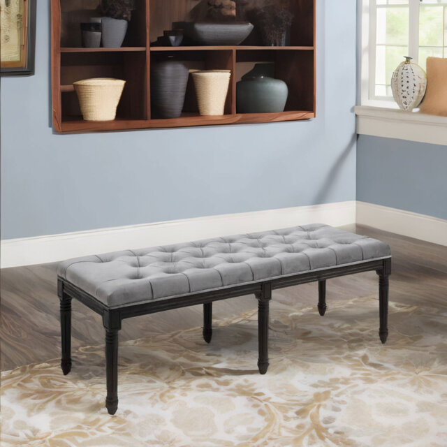 Velvet Upholstered Bench