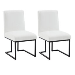 45cm H Linen Upholstered Metal Side Chair