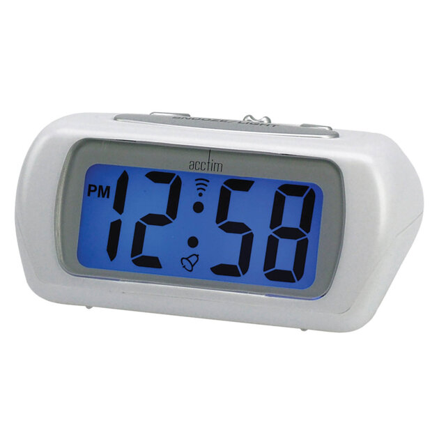 Acctim Auric Digital Alarm Clock Superbrite® Crescendo Alarm Large LCD Display White
