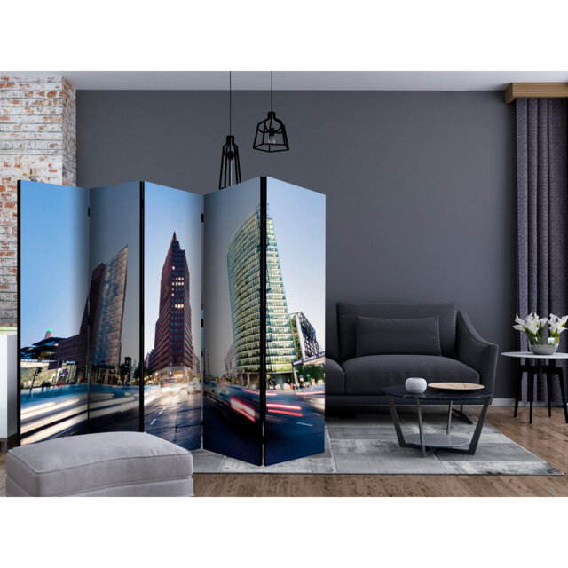 Ginessa 225cm W x 172cm H 5 - Panel Solid Wood Folding Room Divider
