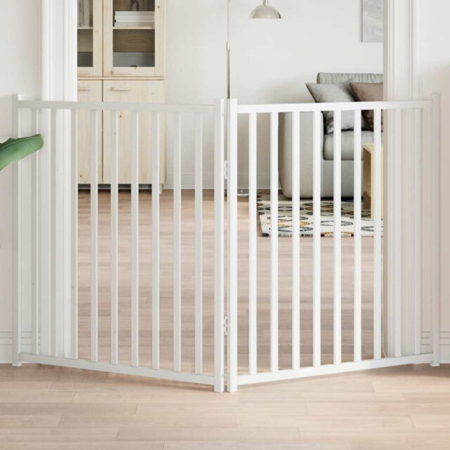 Archie & Oscar Dog Gate Foldable 2 Panels Black 160 Cm Solid Wood Fir