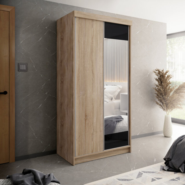 Akaylah 2 Door Glass Wardrobe