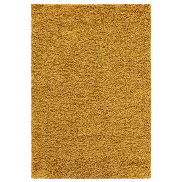 Verona Thick Ochre Shaggy Area Rug â Soft Pile, Non-Slip, Durable Polypropylene Carpet for Living Room, Bedroom & Hallway