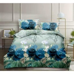 Chewelah 3D Design Complete Bedding Set Floral Fitted Sheet Duvet Cover With Pillow Case.