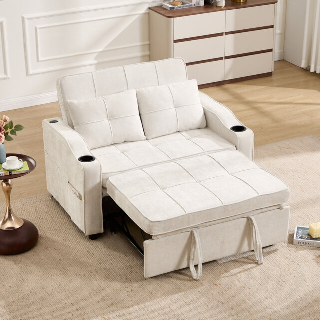 2 Seater Linen Sofa Bed