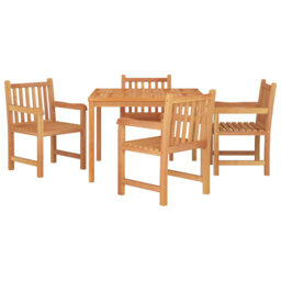 Wiley 4 - Person Teak Patio Dining Set with Square Table