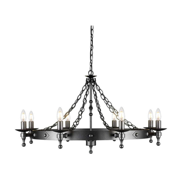 Devin 8-Light Wagon Wheel Chandelier