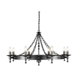 Devin 8-Light Wagon Wheel Chandelier