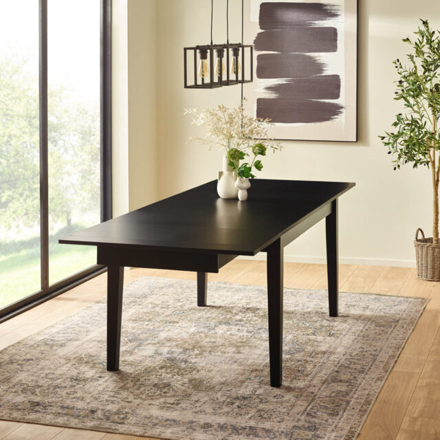 Extendable Solid Wood Base Dining Table