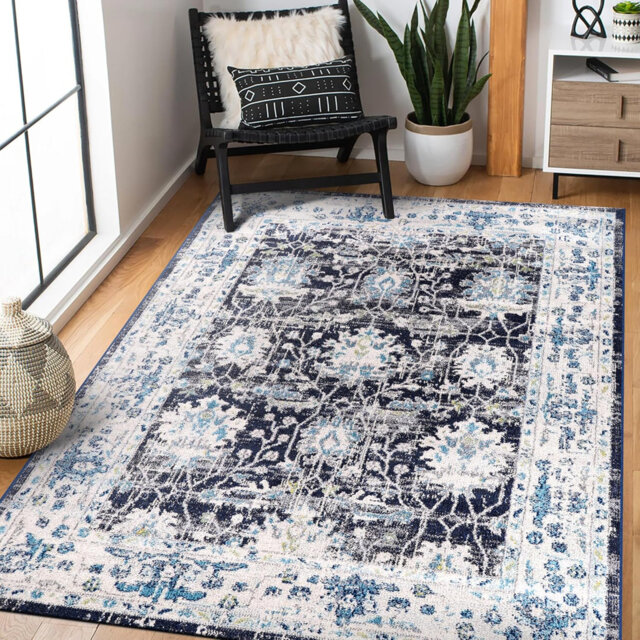 Soft Medium Pile Area Rugs Living Room Carpet Pad Oriental Vintage Rug Non Slip Entryway Rug 4652