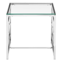 Redd Glass Top Sled End Table