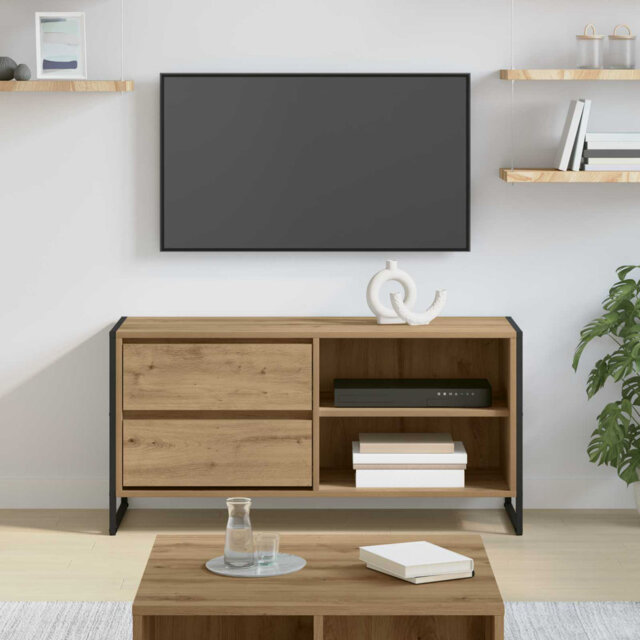 TV Cabinet Old Wood 100 X 36 X 49.5 Cm Engineered Wood