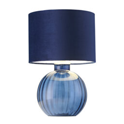 Mitzi Contemporary Ribbed Glass Table Lamp with Velvet Fabric Shade