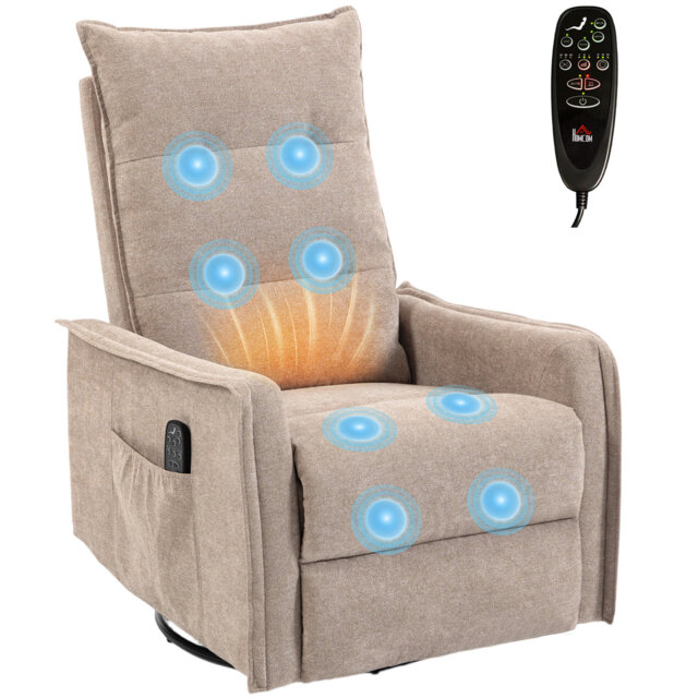 HOMCOM Massage Recliner Armchair Swivel Rocking Recliner Chair