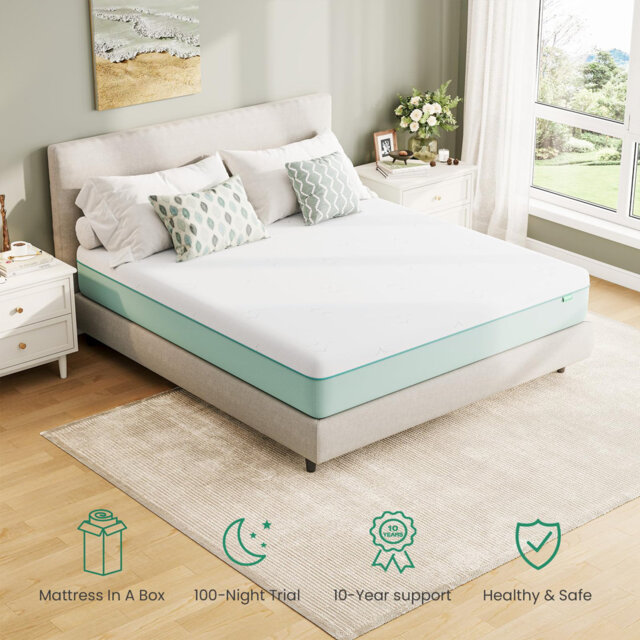 Mattresses with Gel & Bamboo Charcoal Foam, Memory Foam Mattress, Cool Sleep & Odor-Eliminating - Medium