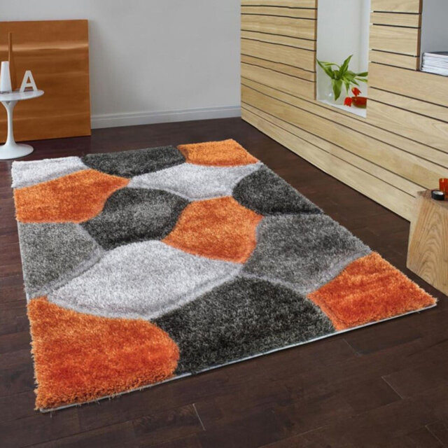 Bernessa Orange Grey Rug