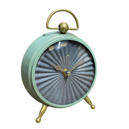 Analogue Metal Quartz Movement / Crystal Tabletop Clock in Green