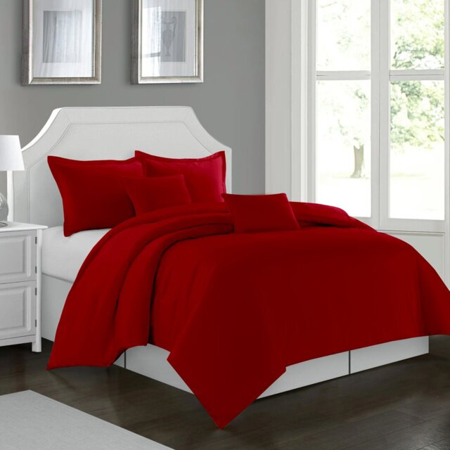 Cathyjo Super Soft Microfibre Reversible 200 TC Plain Duvet Cover Set with Cases