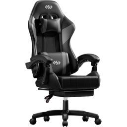 Metro Lane Adjustable Reclining Ergonomic Faux Leather Swiveling PC & Racing Game Chair with Footrest