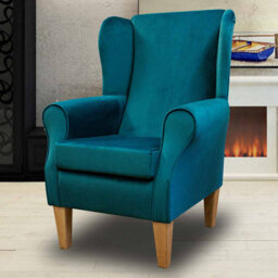Pink Velvet Wingback Armchair