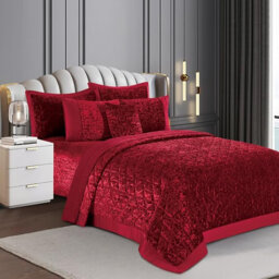 Bohara Plush Velvet Bedspread with Pillow Shams Included