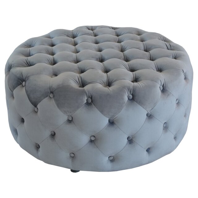 Isiah 91cm Wide Velvet Tufted Round Cocktail Ottoman