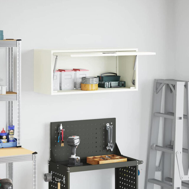 Wall Cabinet For Garage Powder-Coated Steel Storage Indoor Units Secure