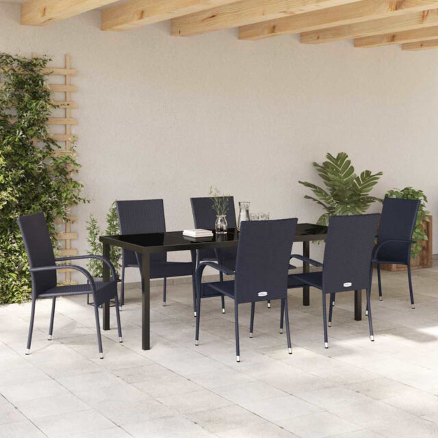 Garden Dining Set Powder-Coated Steel Outdoor Patio Furniture Balcony