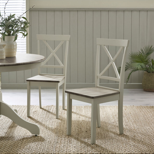 Shannondale Solid Wood Dining Chairs - Traditional Rustic Farmhouse Kitchen Style