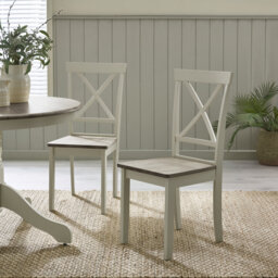 Shannondale Solid Wood Dining Chairs - Traditional Rustic Farmhouse Kitchen Style