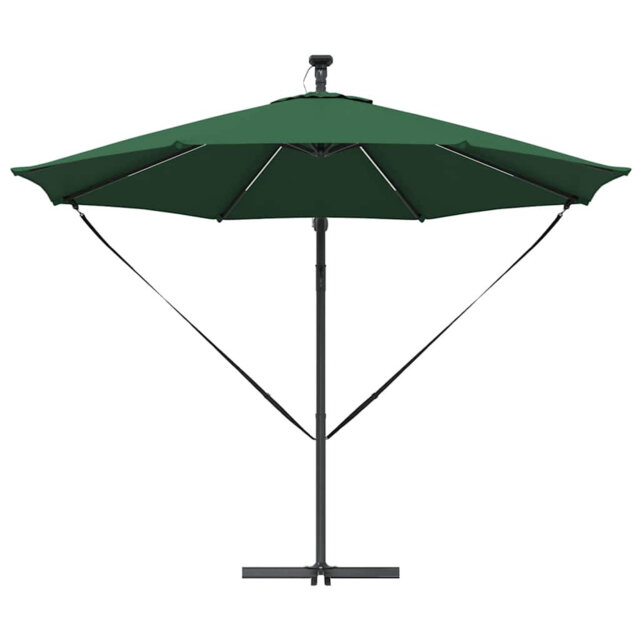 Umbrella with LED Strip Lights Polyester and Aluminium Outdoor Parasol