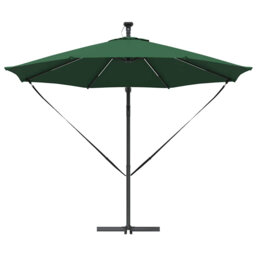 Umbrella with LED Strip Lights Polyester and Aluminium Outdoor Parasol